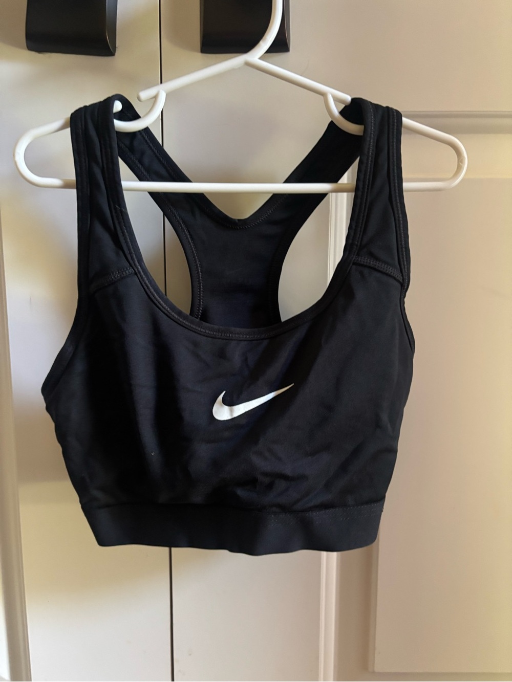 Nike Black Sports Bra with White Swoosh Logo